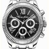 Women'S Thomas Sabo | Thomas Sabo Divine Chrono (38Mm) Black Dial / Stainless Steel