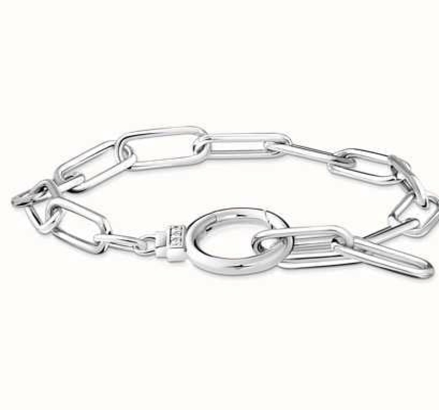 Jewelry Thomas Sabo Jewellery | Thomas Sabo White Zirconia And Ring Clasp Silver Link Bracelet