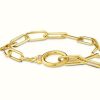 Jewelry Thomas Sabo Jewellery | Thomas Sabo Zirconia And Ring Clasp Ladies Yellow Gold Plated Link Bracelet