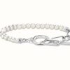 Jewelry Thomas Sabo Jewellery | Thomas Sabo Silver Zirconia Freshwater Cultured Pearls Bracelet