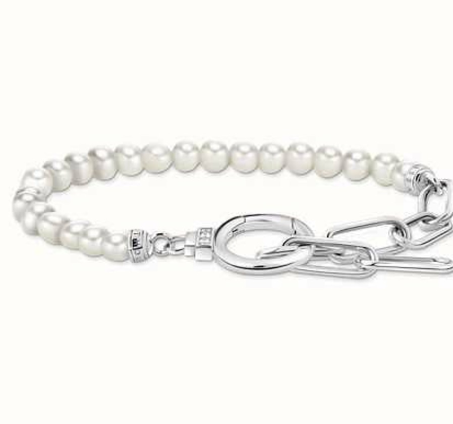 Jewelry Thomas Sabo Jewellery | Thomas Sabo Silver Zirconia Freshwater Cultured Pearls Bracelet