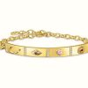 Jewelry Thomas Sabo Jewellery | Thomas Sabo Ladies Long Bridge And Various Stones Yellow Gold Plated Bracelet