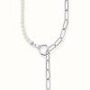 Jewelry Thomas Sabo Jewellery | Thomas Sabo Freshwater Pearls And White Zirconia Silver Necklace