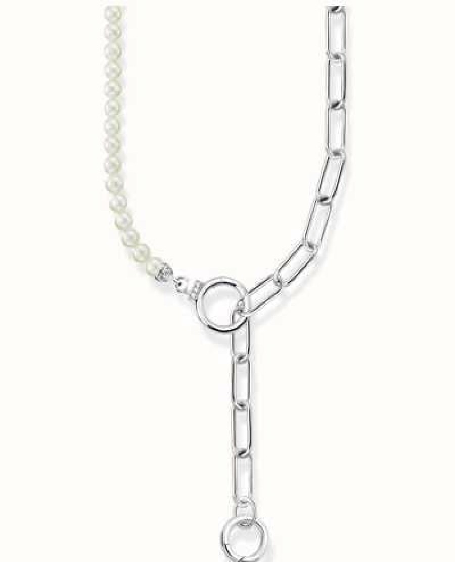 Jewelry Thomas Sabo Jewellery | Thomas Sabo Freshwater Pearls And White Zirconia Silver Necklace