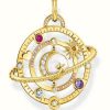 Jewelry Thomas Sabo Jewellery | Thomas Sabo Planetary Ring With Various Stones Yellow Gold Plated Pendant