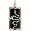 Jewelry Thomas Sabo Jewellery | Thomas Sabo Black Cold Enamel Various Stones Silver Snake Pendant