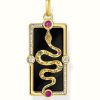 Jewelry Thomas Sabo Jewellery | Thomas Sabo Black Cold Enamel Variuos Stone Yellow Gold Plated Snake Pendant