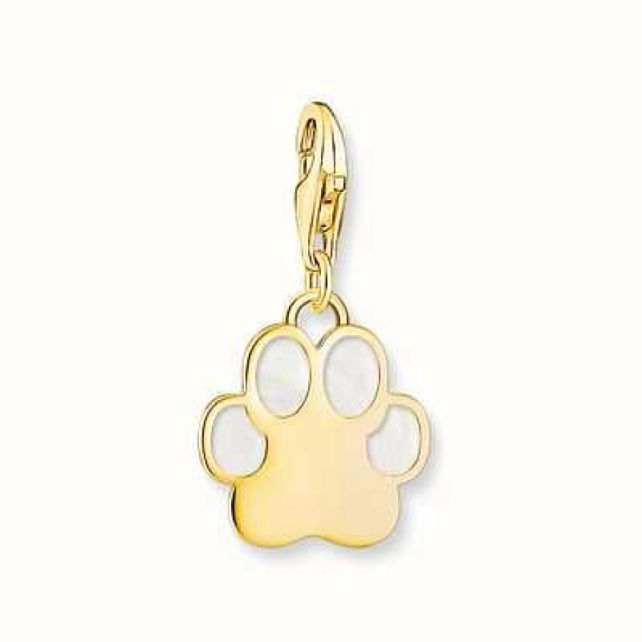 Jewelry Thomas Sabo Jewellery | Thomas Sabo Yellow Gold Plated With Cold Enamel Dog Paw Charm