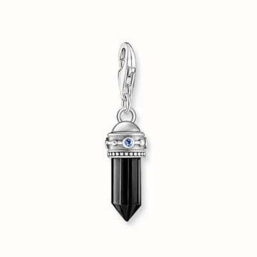 Jewelry Thomas Sabo Jewellery | Thomas Sabo Silver Onyx Red And Sapphire Blue Stone Hexagon Charm