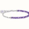 Jewelry Thomas Sabo Jewellery | Thomas Sabo Silver Violet Imitation Amethyst Bead Members Charm Bracelet