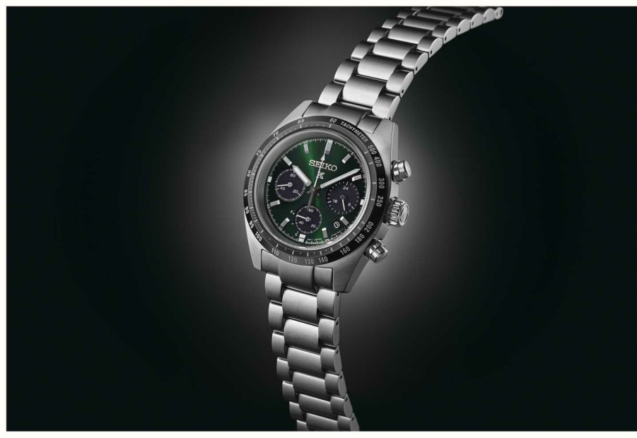 Men'S Seiko | Seiko Prospex 'Deep Green' Speedtimer Solar Chronograph (39Mm) Green Dial / Stainless Steel