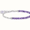 Jewelry Thomas Sabo Jewellery | Thomas Sabo Silver Violet Imitation Bead Bracelet