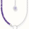 Jewelry Thomas Sabo Jewellery | Thomas Sabo Violet Imitation Amethyst Bead Silver Members Chain