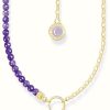 Jewelry Thomas Sabo Jewellery | Thomas Sabo Violet Bead Imitation Yellow Gpld Plated Members Charm Necklace