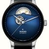 Men'S RADO | Rado Centrix Automatic Open Heart (39.5Mm) Blue Dial / Black High-Tech Ceramic & Stainless Steel