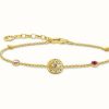 Jewelry Thomas Sabo Jewellery | Thomas Sabo Various Coloured Stones Yellow Gold Plated Sun Coin Bracelet