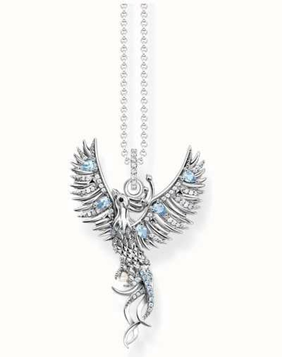 Jewelry Thomas Sabo Jewellery | Thomas Sabo Phoenix Pendant With Colourful Stones Silver Necklace