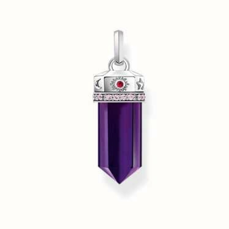 Jewelry Thomas Sabo Jewellery | Thomas Sabo Imitation Amethyst Silver Blackened Pendant