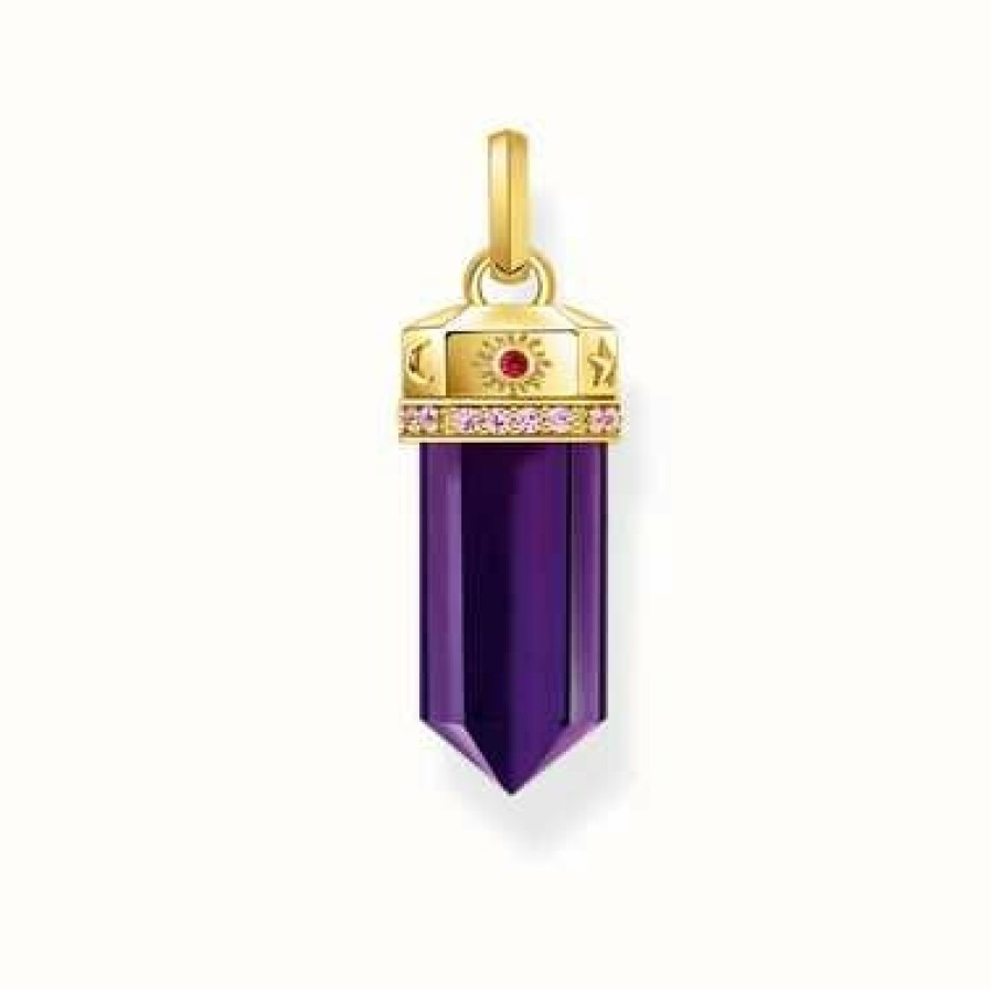 Jewelry Thomas Sabo Jewellery | Thomas Sabo Imitation Amethyst Yellow Gold Plated Pendant