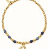 Jewelry ChloBo Jewellery | Chlobo Sterling Silver Gold Plated And Blue Beads Love By The Moon Sodalite Bracelet