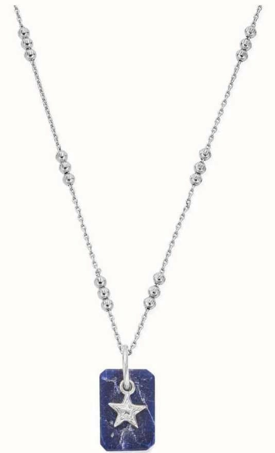 Jewelry ChloBo Jewellery | Chlobo Triple Bobble Chain Sodalite Star Sterling Silver Necklace