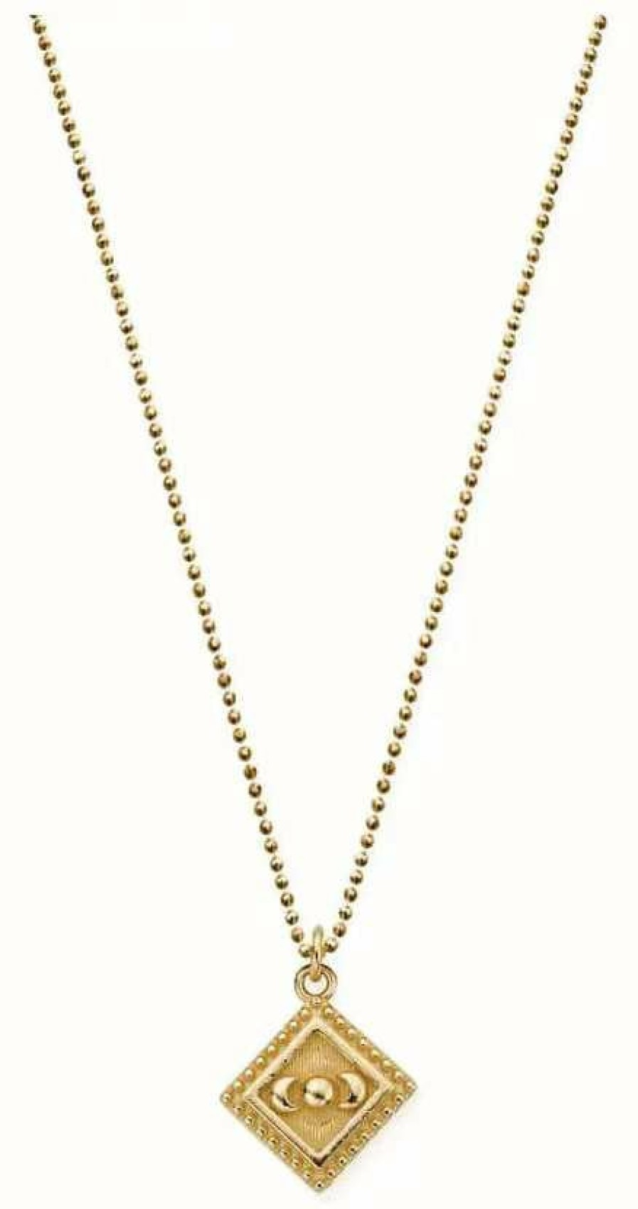 Jewelry ChloBo Jewellery | Chlobo Sterling Silver Gold Plated Diamond Cut Chain With Moon Magic Pendant Necklace