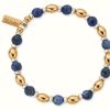 Jewelry ChloBo Jewellery | Chlobo Oval Sodalite Mixed Metal Shiny Bracelet