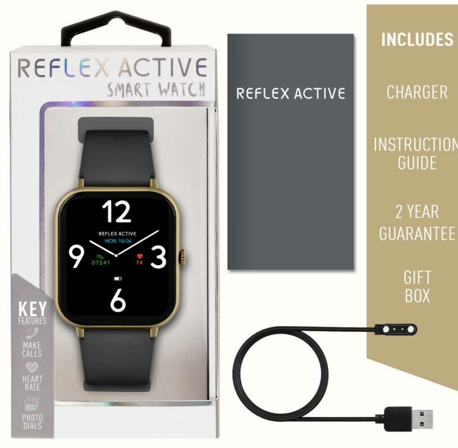 Men'S Reflex Active | Reflex Active Series 23 Multi-Function Smartwatch (39Mm) Digital Dial / Black Silicone