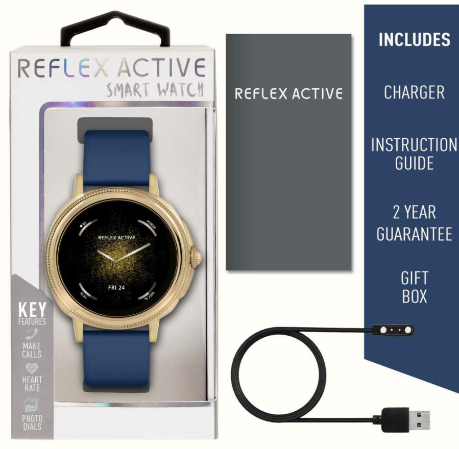 Men'S Reflex Active | Reflex Active Series 25 Multi-Function Smartwatch (40Mm) Digital Dial / Navy Blue Silicone