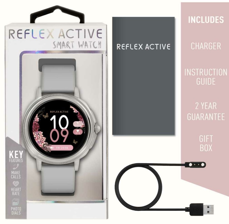 Men'S Reflex Active | Reflex Active Series 25 Multi-Function Smartwatch (40Mm) Digital Dial / Grey Silicone