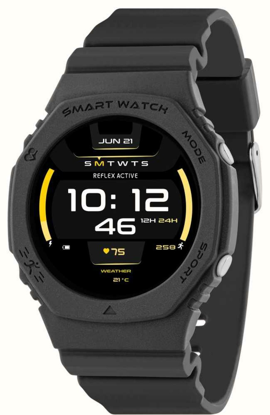 Men'S Reflex Active | Reflex Active Series 26 Sports Multi-Function Smartwatch (42Mm) Digital Dial / Black Silicone