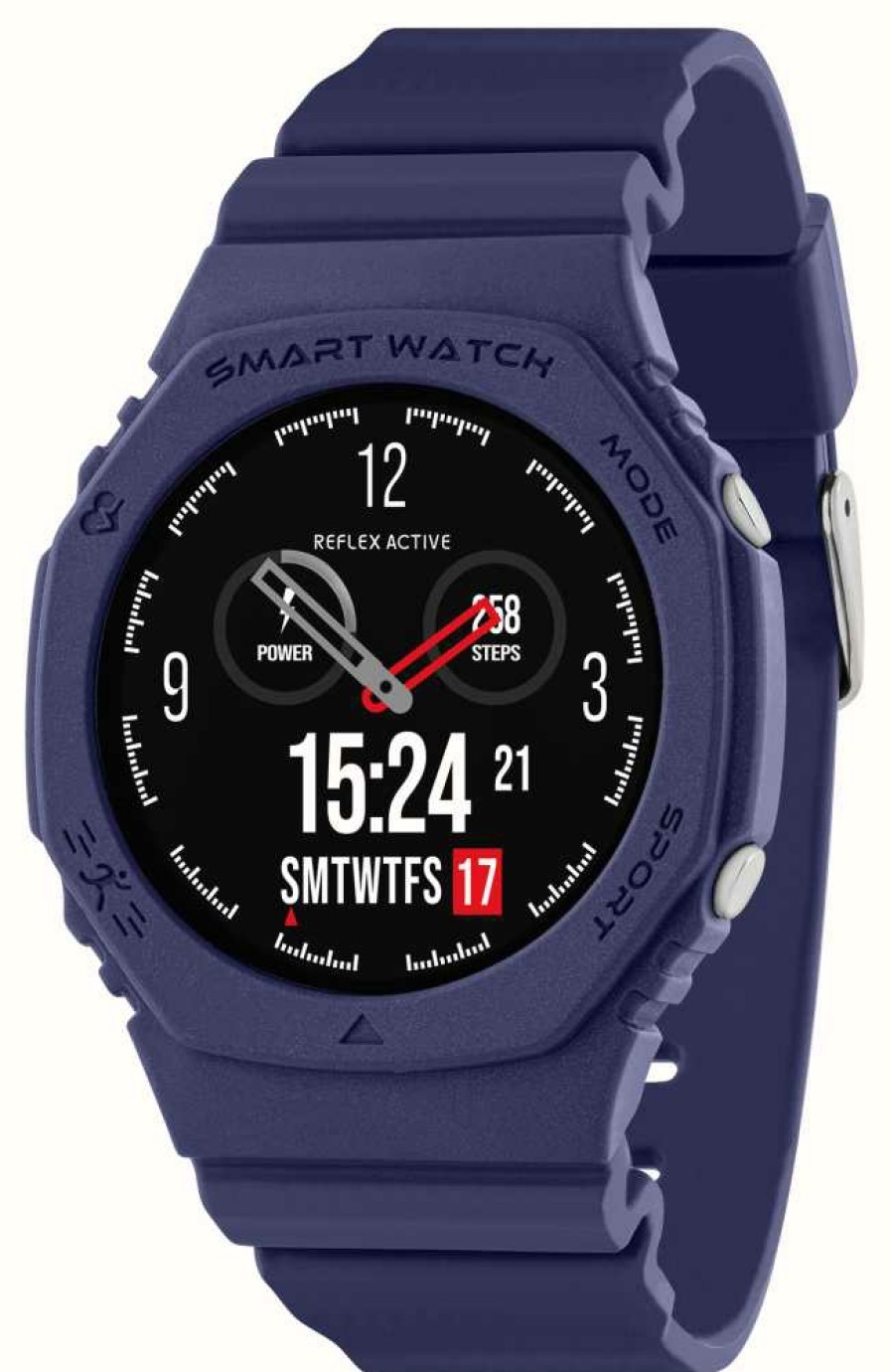 Men'S Reflex Active | Reflex Active Series 26 Sports Multi-Function Smartwatch (42Mm) Digital Dial / Blue Silicone