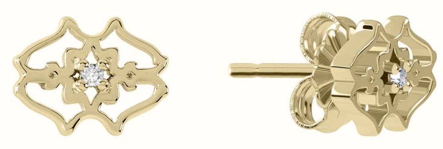 Jewelry Radley Jewellery | Radley Jewellery Diamond Street Heirloom Gold Plated Sterling Silver Stud Earrings