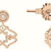 Jewelry Radley Jewellery | Radley Jewellery Diamond Street Heirloom Rose Gold Plated Sterling Silver Diamond Set Stud Earrings