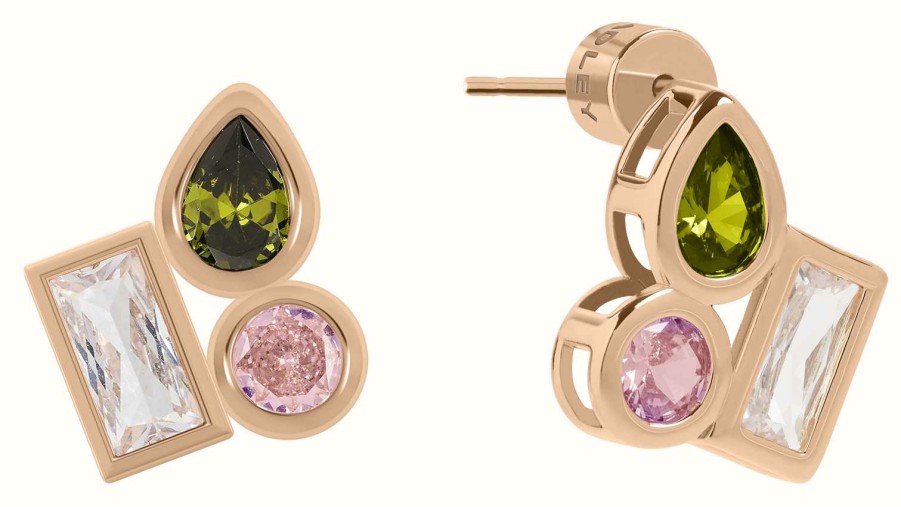 Jewelry Radley Jewellery | Radley Jewellery Tulip Street Rose Gold Plated Crystal Set Stud Earrings