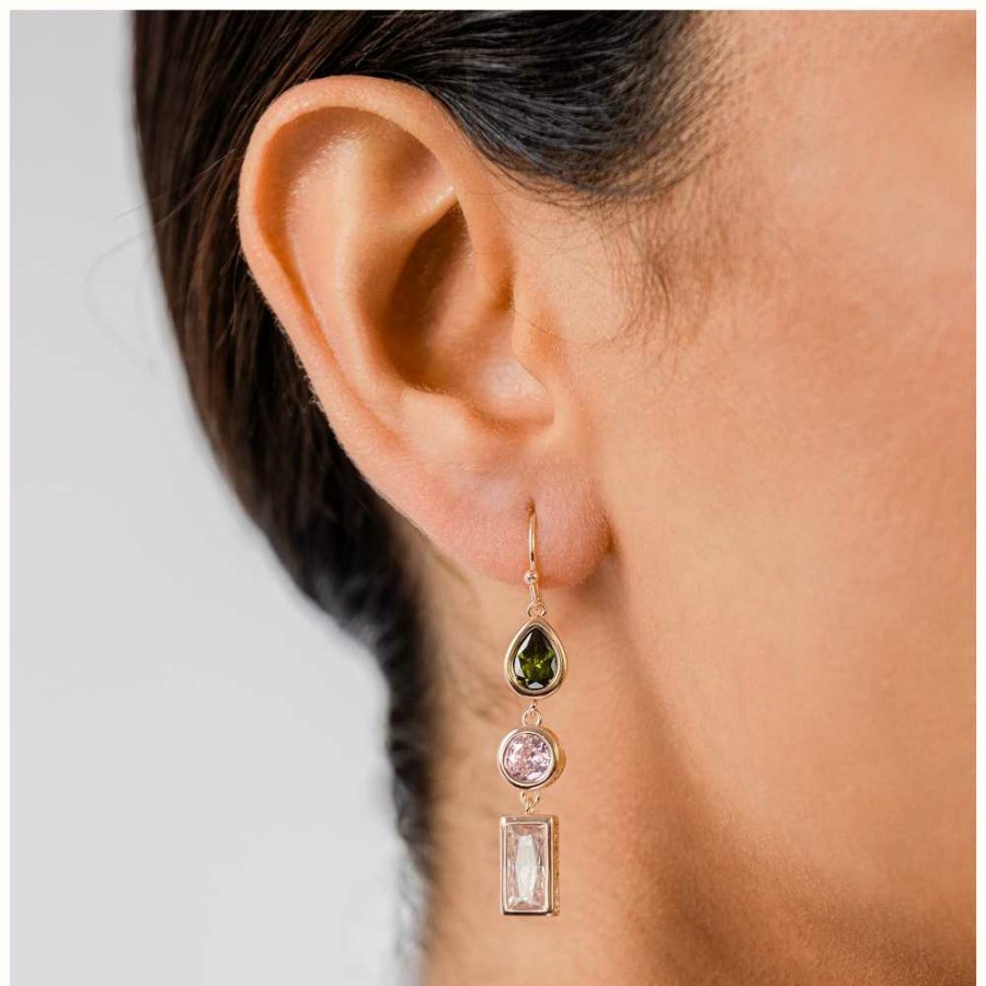 Jewelry Radley Jewellery | Radley Jewellery Tulip Street Rose Gold Plated Crystal Set Drop Earrings