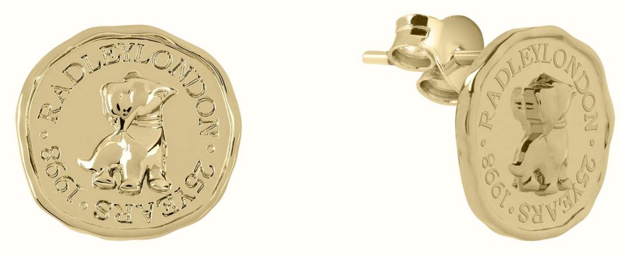 Jewelry Radley Jewellery | Radley Jewellery Signature Penny Gold Plated Stud Earrings