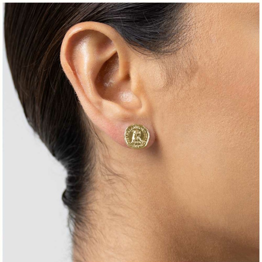 Jewelry Radley Jewellery | Radley Jewellery Signature Penny Gold Plated Stud Earrings