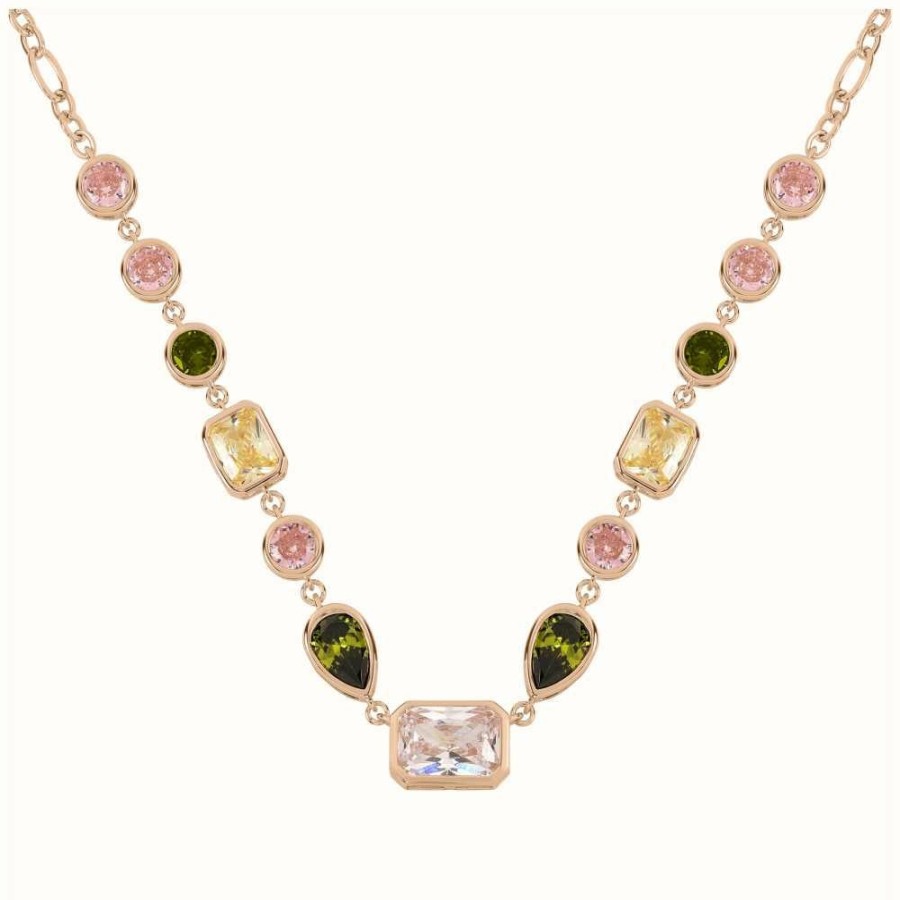 Jewelry Radley Jewellery | Radley Jewellery Rose Gold Plated Multi-Coloured Stone Necklace