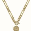 Jewelry Radley Jewellery | Radley Jewellery Gold Plated Signature Penny Hammered Coin Necklace