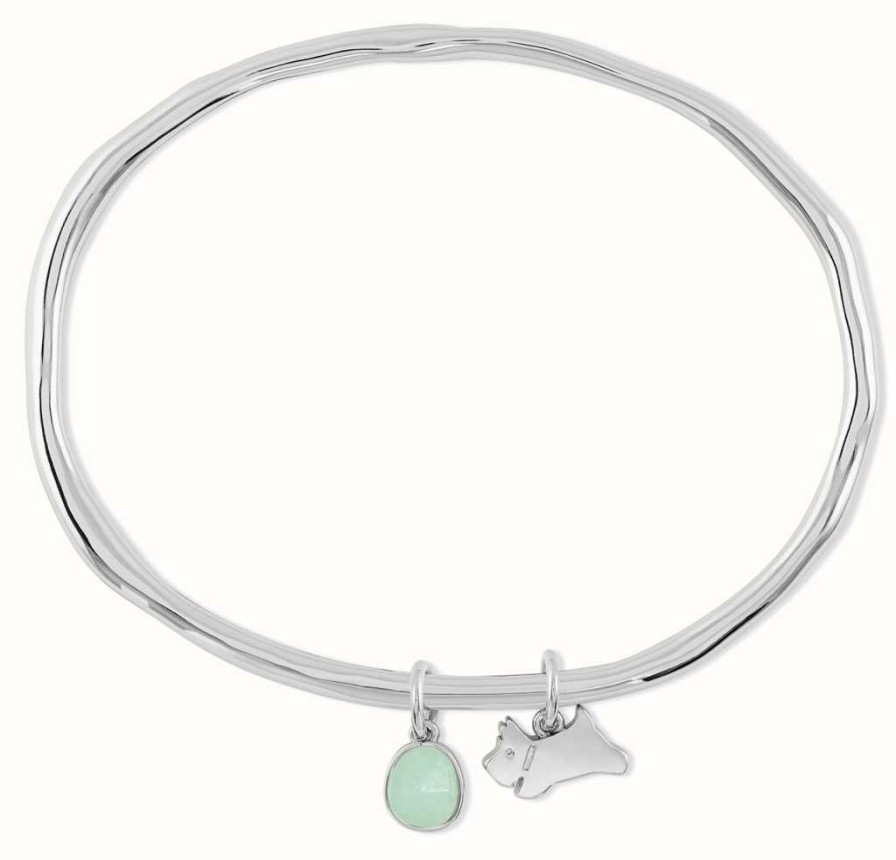 Jewelry Radley Jewellery | Radley Jewellery Silver Plated Sloane Street Aquamarine Jumping Dog Bangle