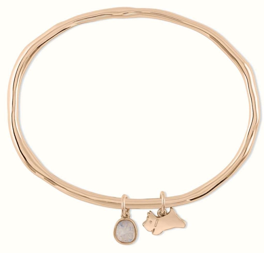 Jewelry Radley Jewellery | Radley Jewellery Rose Gold Plated Sloane Street Blue Aventurine Jumping Dog Bangle