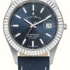 Men'S Jacques Du Manoir | Jacques Du Manoir Inspiration Business (40Mm) Blue Dial / Blue Leather Strap