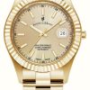 Men'S Jacques Du Manoir | Jacques Du Manoir Inspiration Business (40Mm) Gold Dial / Gold-Tone Stainless Steel Bracelet