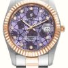 Women'S Jacques Du Manoir | Jacques Du Manoir Inspiration Flower (34Mm) Purple Dial / Two-Tone Stainless Steel Bracelet