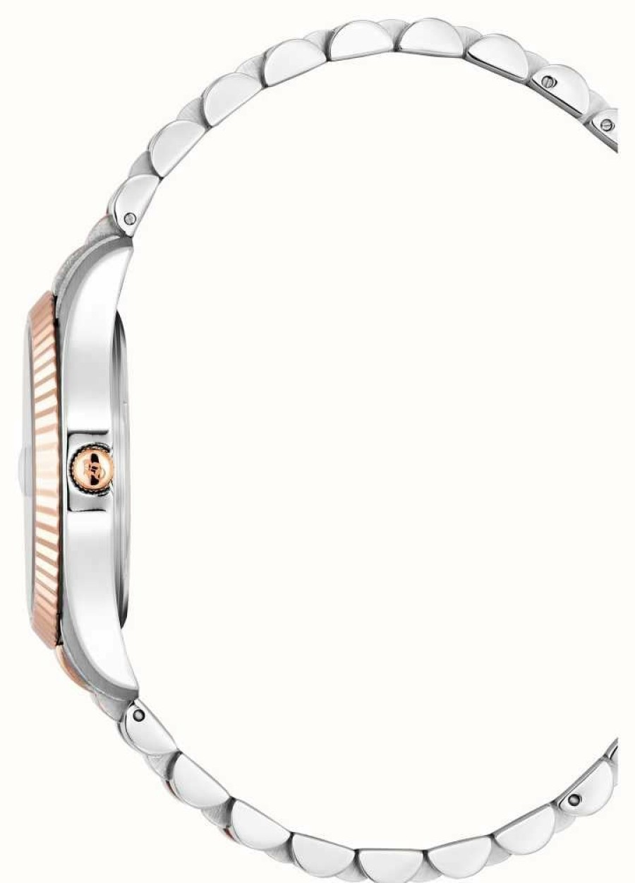 Women'S Jacques Du Manoir | Jacques Du Manoir Inspiration Flower (34Mm) Pink Dial / Two-Tone Stainless Steel Bracelet