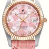 Women'S Jacques Du Manoir | Jacques Du Manoir Inspiration Flower (34Mm) Pink Dial / Pink Leather Strap