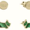 Jewelry Radley Jewellery | Radley Jewellery Gold Plated Green Resin Jumping Dog Twin Pack Stud Earrings