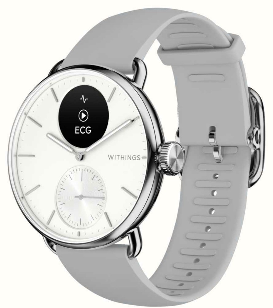 Women'S Withings | Withings Scanwatch 2 - Hybrid Smartwatch With Ecg (38Mm) White Hybrid Dial / Grey Silicone