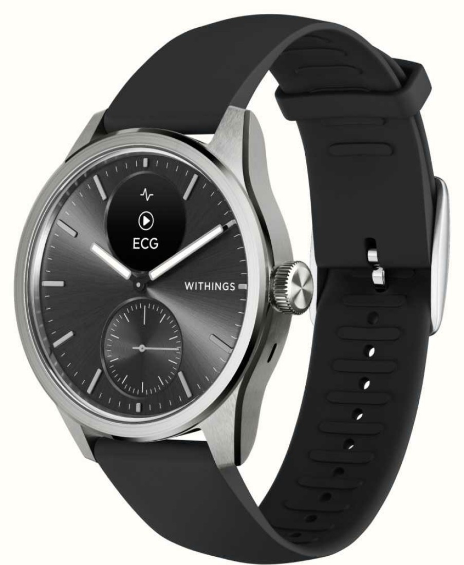 Men'S Withings | Withings Scanwatch 2 - Hybrid Smartwatch With Ecg (42Mm) Black Hybrid Dial / Black Silicone